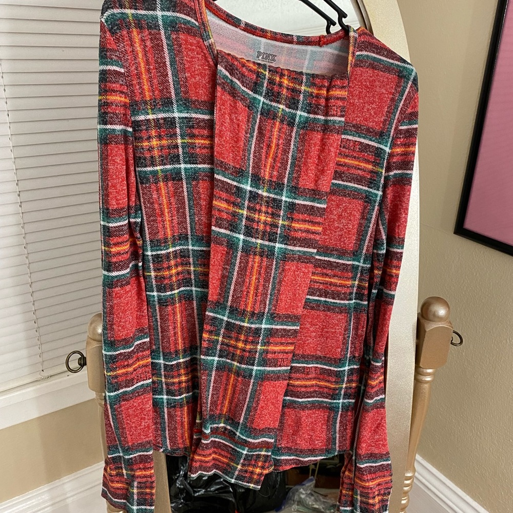 PINK thermal plaid pajamas